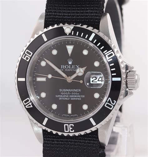 mens rolex submariner date stainless steel 16610 black automatic|rolex submariner reference 16610.